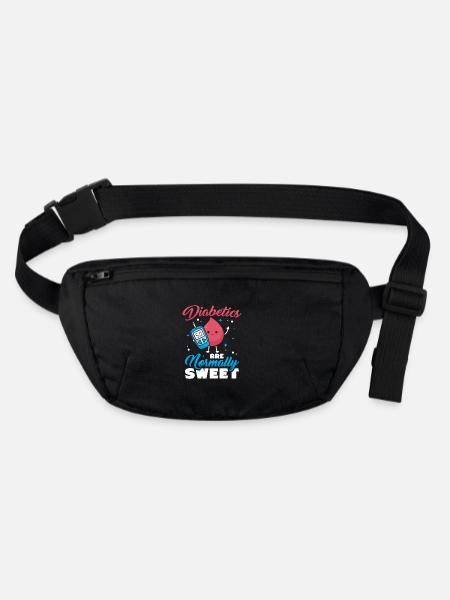 Diabetes type 1 diabetic - Stanley/Stella recycled Hip Bag  - black - Front