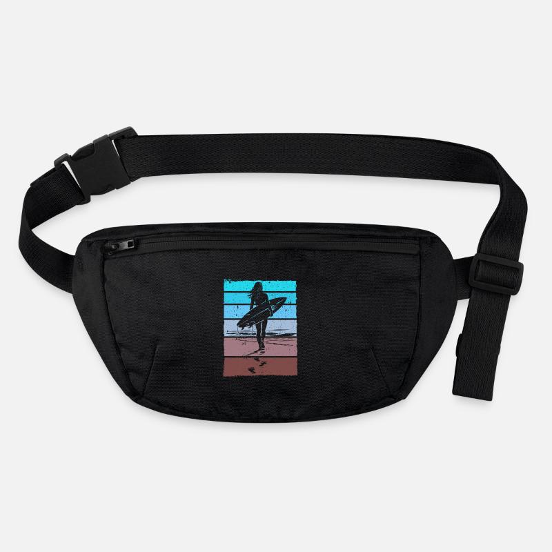 Surfer Retro Vintage Sunset Beach Stanley/Stella recycled Hip Bag 