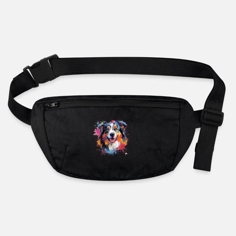 Australian Shepherd Bunte Hunde-Splash-Kunst Stanley/Stella recycelte Gürteltasche