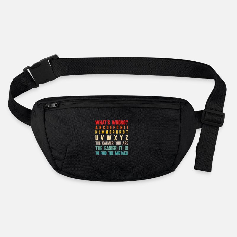 What's Wrong Funny teacher classroom Stanley/Stella recycled Hip Bag 