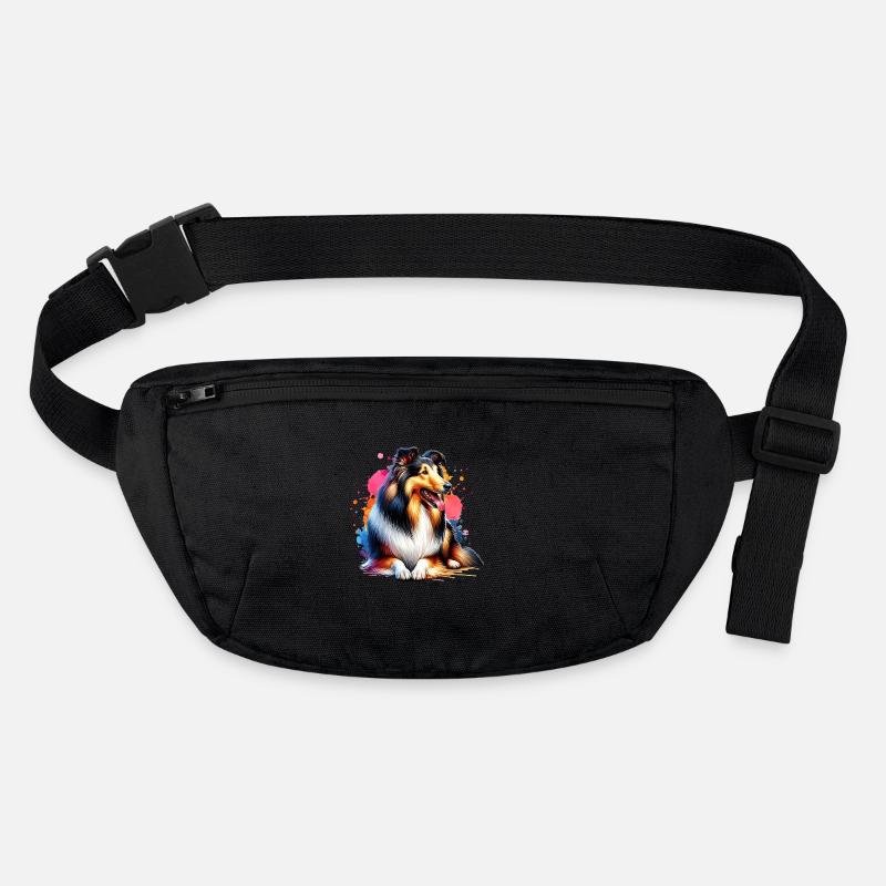 Langhaar Collie Geschenk Stanley/Stella recycelte Gürteltasche