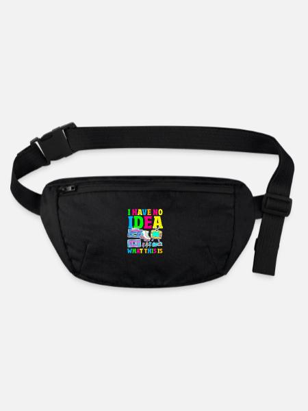 Retro Back to the 80s Vintage Design - Stanley/Stella recycled Hip Bag  - black - Front