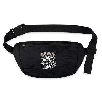 Howdy Always Danse en ligne avec stetson et bottes - Sac banane recyclé Stanley/Stella - noir - Devant