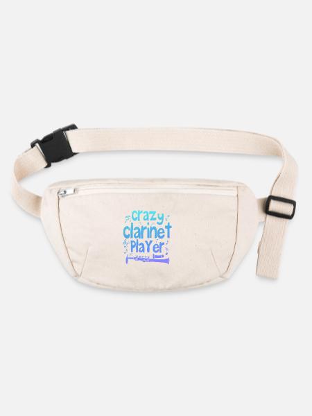 Crazy clarinet player - Stanley/Stella recycled Hip Bag  - natural - Front