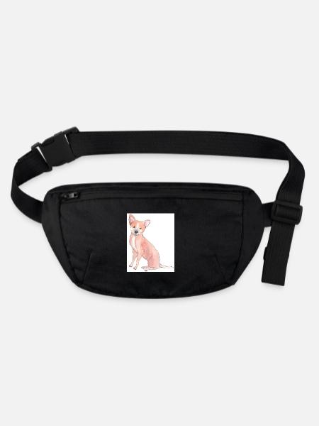 Chihuahua Aufkleber - Stanley/Stella recycelte Gürteltasche - Schwarz - Vorne