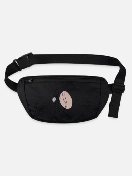 Abstraktes Design Rücken - Stanley/Stella recycelte Gürteltasche - Schwarz - Vorne