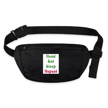 Repeat sticker - Stanley/Stella recycled Hip Bag  - black - Front