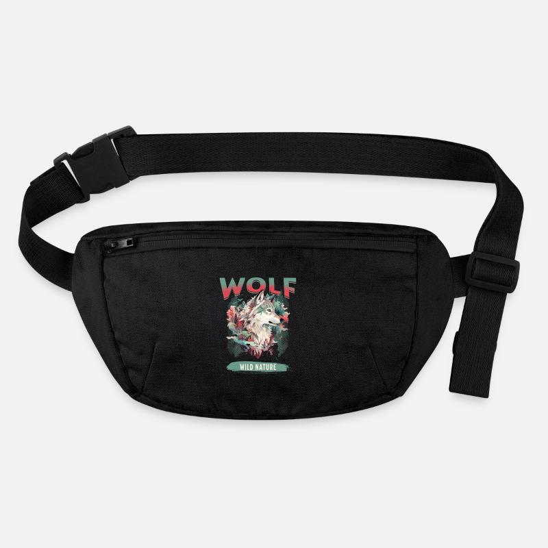 Wolf Wolf Head Nature Wilderness Adventure Forest Art Stanley/Stella recycled Hip Bag 