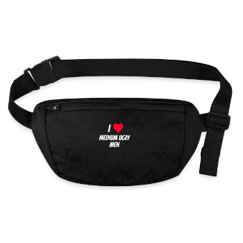 I love medium ugly men - Stanley/Stella recycled Hip Bag  - black - Front