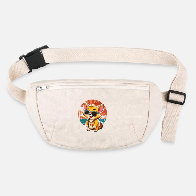 Surfer Fuchs mit Sonnenbrille Stanley/Stella recycelte Gürteltasche