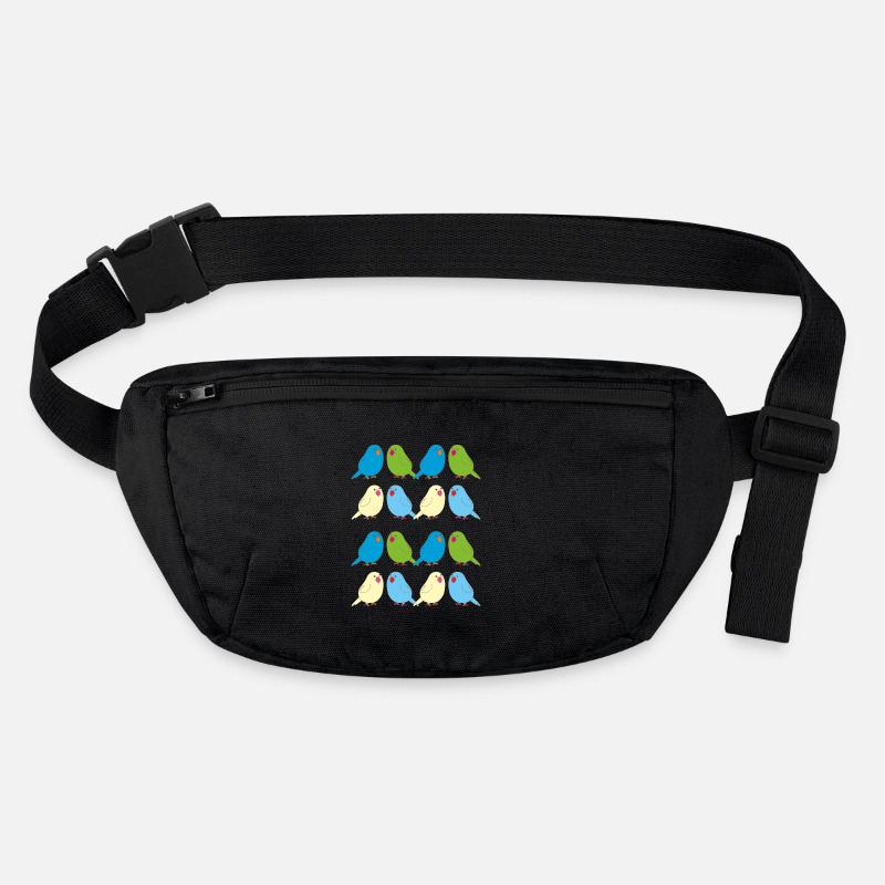 wellesittiche bunt - Stanley/Stella recycelte Gürteltasche - Schwarz