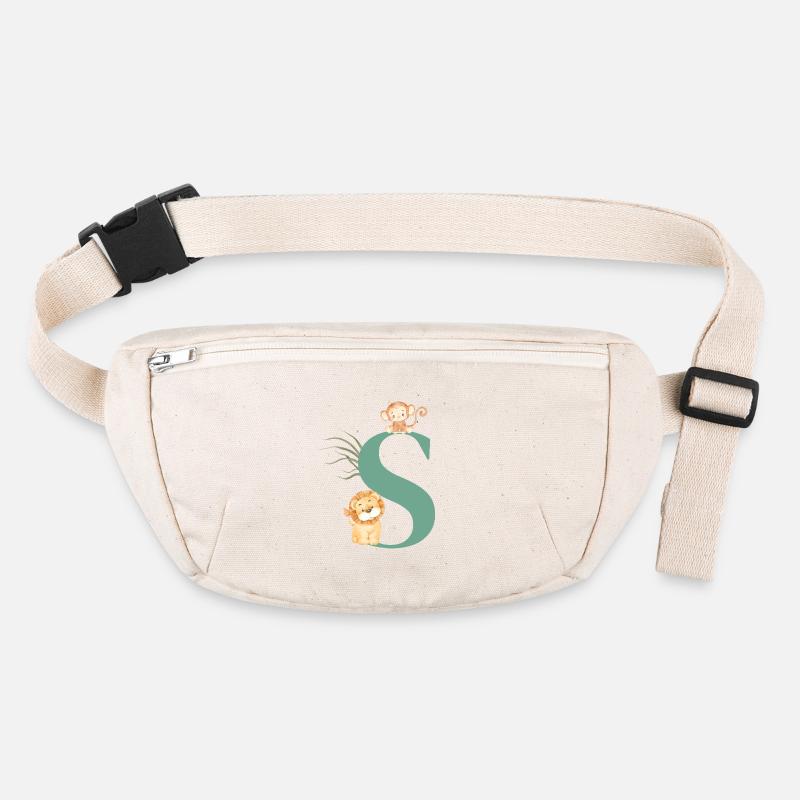 Dschungeltier grüner Buchstabe Stanley/Stella recycelte Gürteltasche