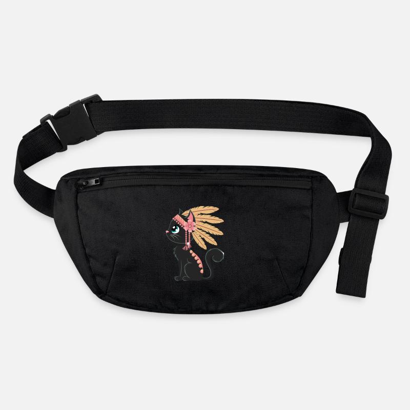 Boho Feather Cat Stanley/Stella recycled Hip Bag 