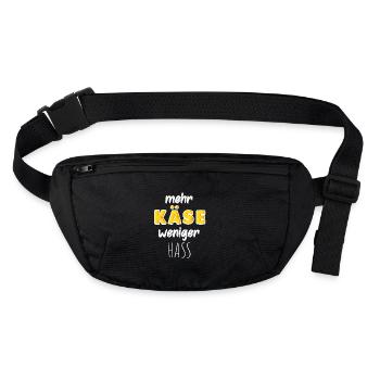 More cheese, less hate - Stanley/Stella recycled Hip Bag  - black - Front