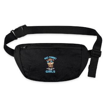 Loutre Pas de temps pas de temps Je dois aller voir mes filles - Sac banane recyclé Stanley/Stella - noir - Devant