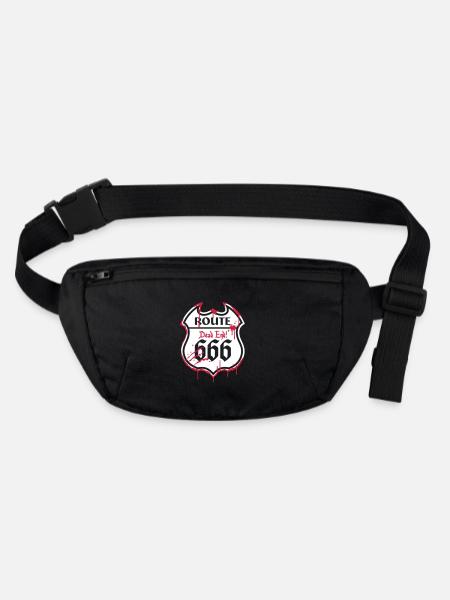 Route 666 - Bloody Style 2c - Stanley/Stella recycelte Gürteltasche - Schwarz - Vorne