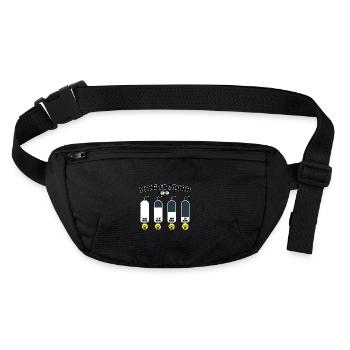 Tauchflasche Tauchen Taucher diving diver scuba - Stanley/Stella recycelte Gürteltasche - Schwarz - Vorne