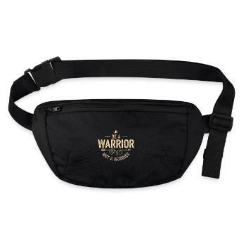 Soyez un guerrier, pas un dicton inspirant inquiet - Sac banane recyclé Stanley/Stella - noir - Devant