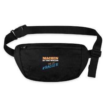 Machen ist wie wollen nur krasser - Stanley/Stella recycelte Gürteltasche - Schwarz - Vorne