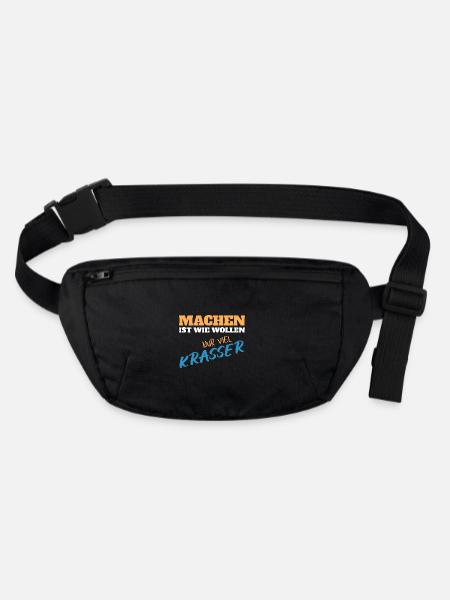Machen ist wie wollen nur krasser - Stanley/Stella recycelte Gürteltasche - Schwarz - Vorne