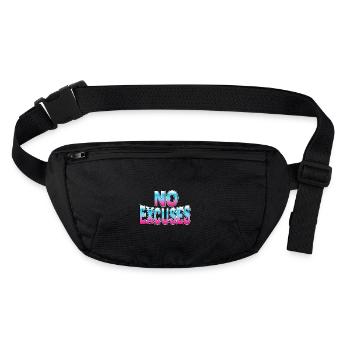 No Excuses - Stanley/Stella recycled Hip Bag  - black - Front