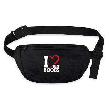 I love big boobs - Stanley/Stella recycled Hip Bag  - black - Front