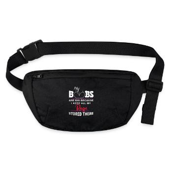 Boobs Are Big Because I Stored All My Rage There - Stanley/Stella recycled Hip Bag  - black - Front