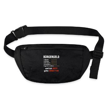 Citizen's money and I idiot go to work - Stanley/Stella recycled Hip Bag  - black - Front