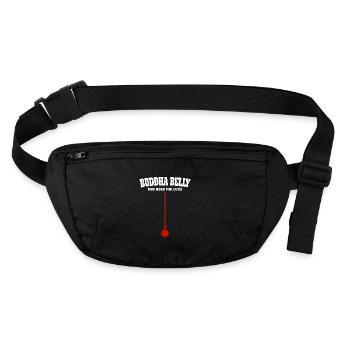 Buddha Belly rub here for luck - Stanley/Stella recycled Hip Bag  - black - Front