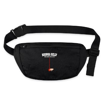 Buddha Belly rub here for luck - Stanley/Stella recycled Hip Bag  - black - Front