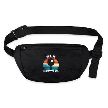 Old Butterfly Hand Table Tennis Design - Stanley/Stella recycled Hip Bag  - black - Front