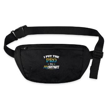 J’ai mis le pro en procrastination - Sac banane recyclé Stanley/Stella - noir - Devant