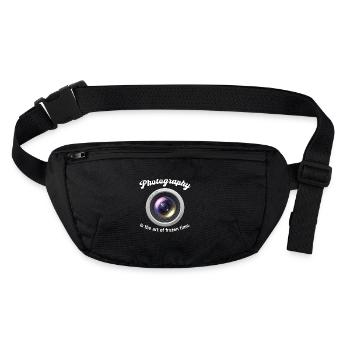 Photography is the art of frozen time - Stanley/Stella recycled Hip Bag  - black - Front