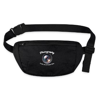 Photography is the art of frozen time - Stanley/Stella recycled Hip Bag  - black - Front