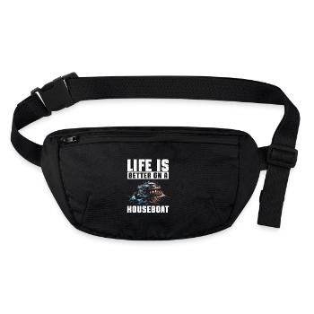 Life is better on a houseboat - Stanley/Stella recycelte Gürteltasche - Schwarz - Vorne