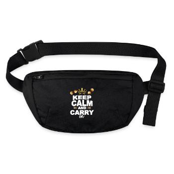 Keep calm and carry on - Stanley/Stella recycled Hip Bag  - black - Front