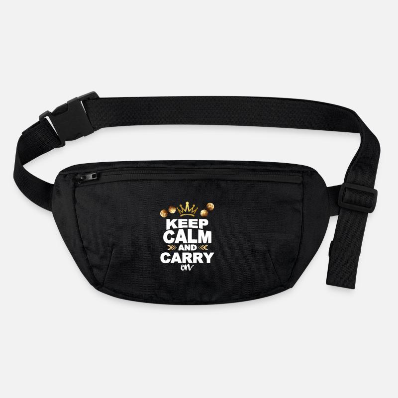 Keep calm and carry on - Stanley/Stella recycelte Gürteltasche - Schwarz