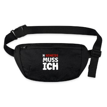 N Scheiss muss ich - Stanley/Stella recycelte Gürteltasche - Schwarz - Vorne
