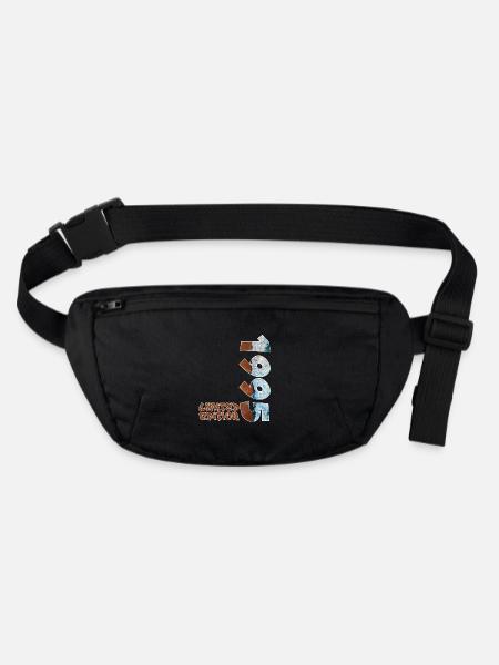 Limited Edition 1995 beach Design - Stanley/Stella recycled Hip Bag  - black - Front