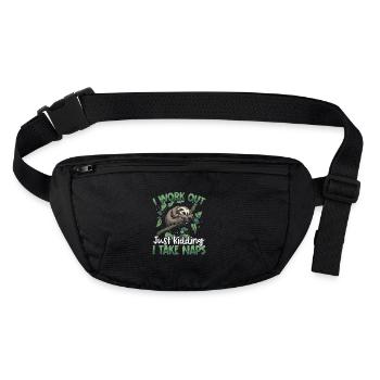 I work out just kidding I take naps - Stanley/Stella recycled Hip Bag  - black - Front
