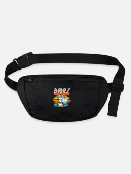 Zodiac - Sternzeichen - Aries - Widder - Stanley/Stella recycelte Gürteltasche - Schwarz - Vorne