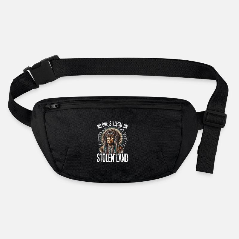 No one is illegal on stolen land - Stanley/Stella recycelte Gürteltasche - Schwarz