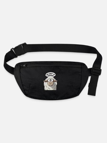 Ewe ne peut pas être sérieux - conception de mouton drôle - Sac banane recyclé Stanley/Stella - noir - Devant
