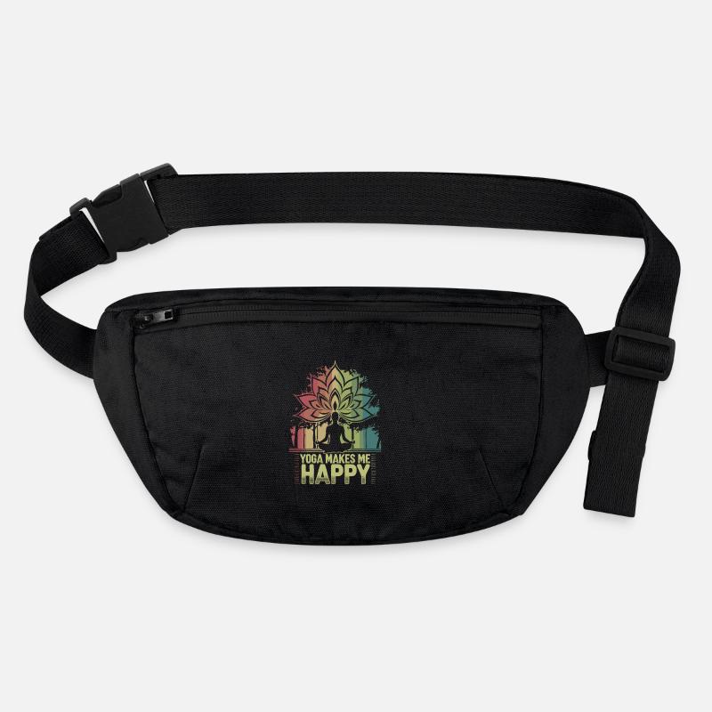 Yoga makes me happy - Stanley/Stella recycelte Gürteltasche - Schwarz