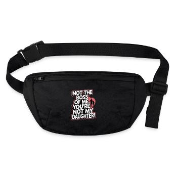 Pas le chef de moi, tu n’es pas ma fille - Sac banane recyclé Stanley/Stella - noir - Devant