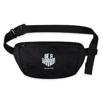 Soyez un guerrier, pas un dicton inspirant inquiet - Sac banane recyclé Stanley/Stella - noir - Devant