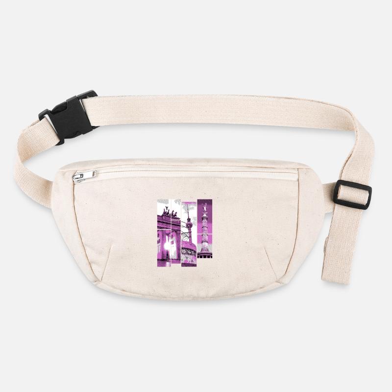 Berlin Skyline City Germany Collage Vintage Stanley/Stella recycled Hip Bag 