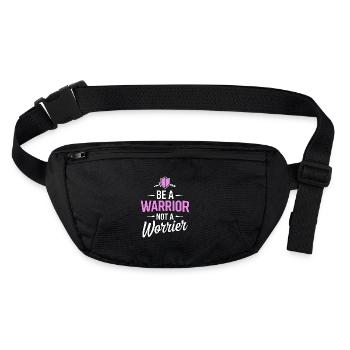 Soyez un guerrier, pas un dicton inspirant inquiet - Sac banane recyclé Stanley/Stella - noir - Devant