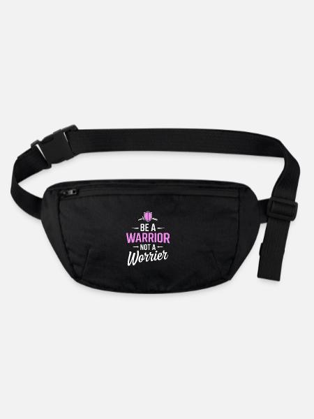 Be a warrior, not a worrier inspirational saying - Stanley/Stella recycled Hip Bag  - black - Front