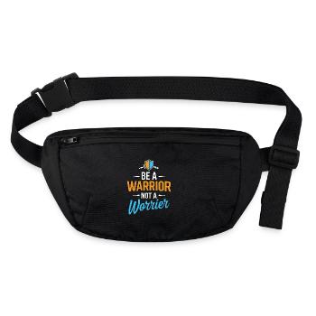 Soyez un guerrier, pas un dicton inspirant inquiet - Sac banane recyclé Stanley/Stella - noir - Devant